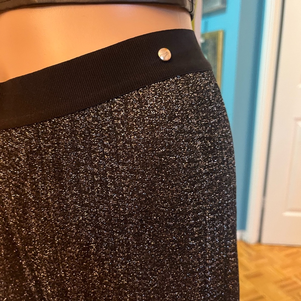 Diesel M-CHICY Black/Silver Wide Leg metallic Pants